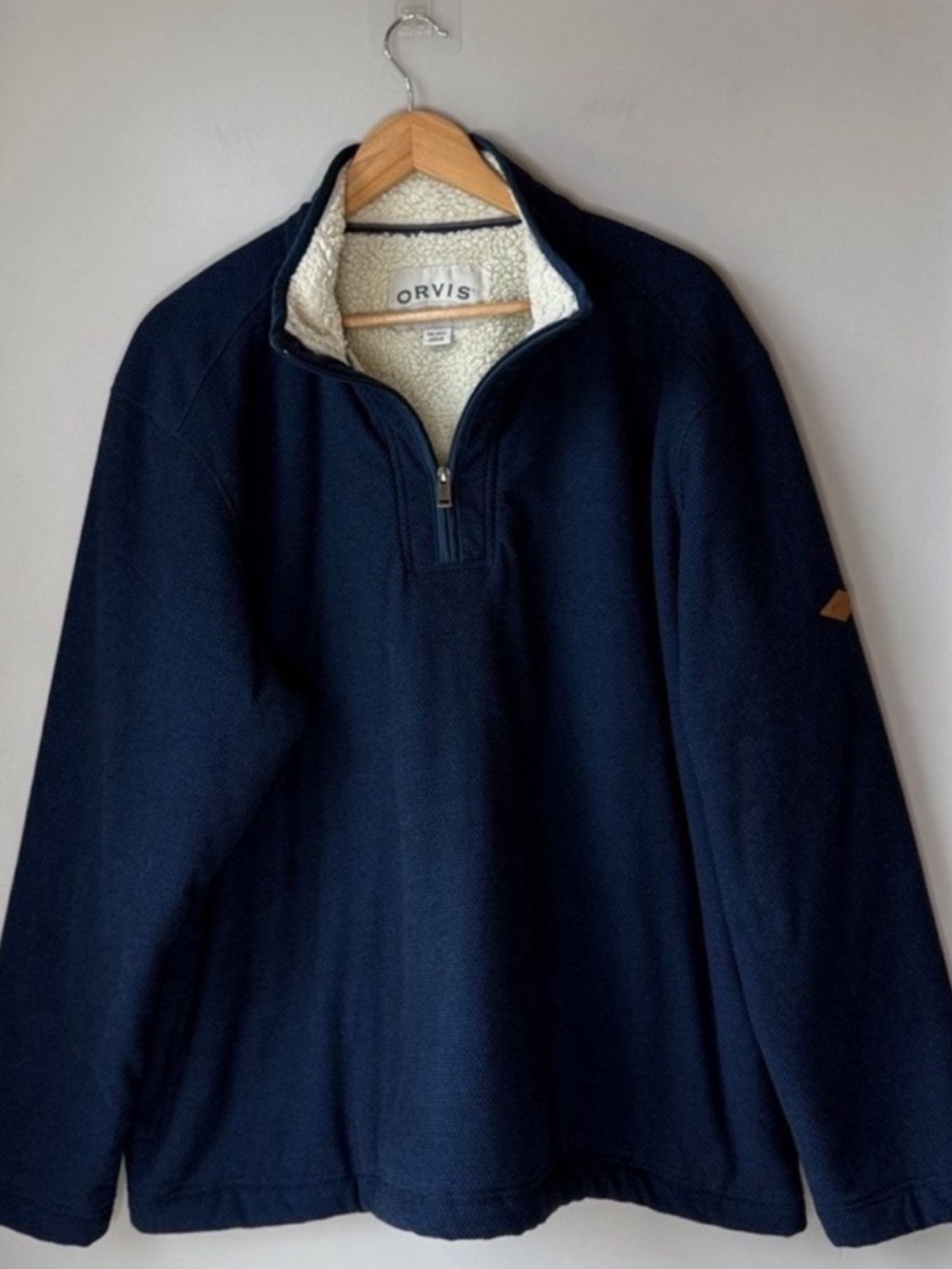 ORVIS Mens XXL Pullover Sweater Sherpa Fleece Lined